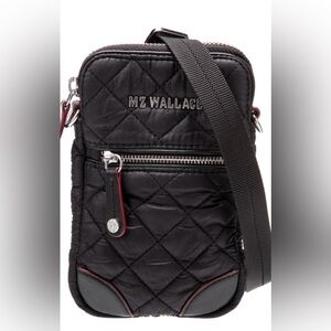 MZ Wallace Black Quilted Messenger Bag